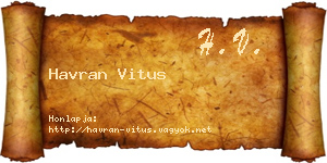 Havran Vitus névjegykártya